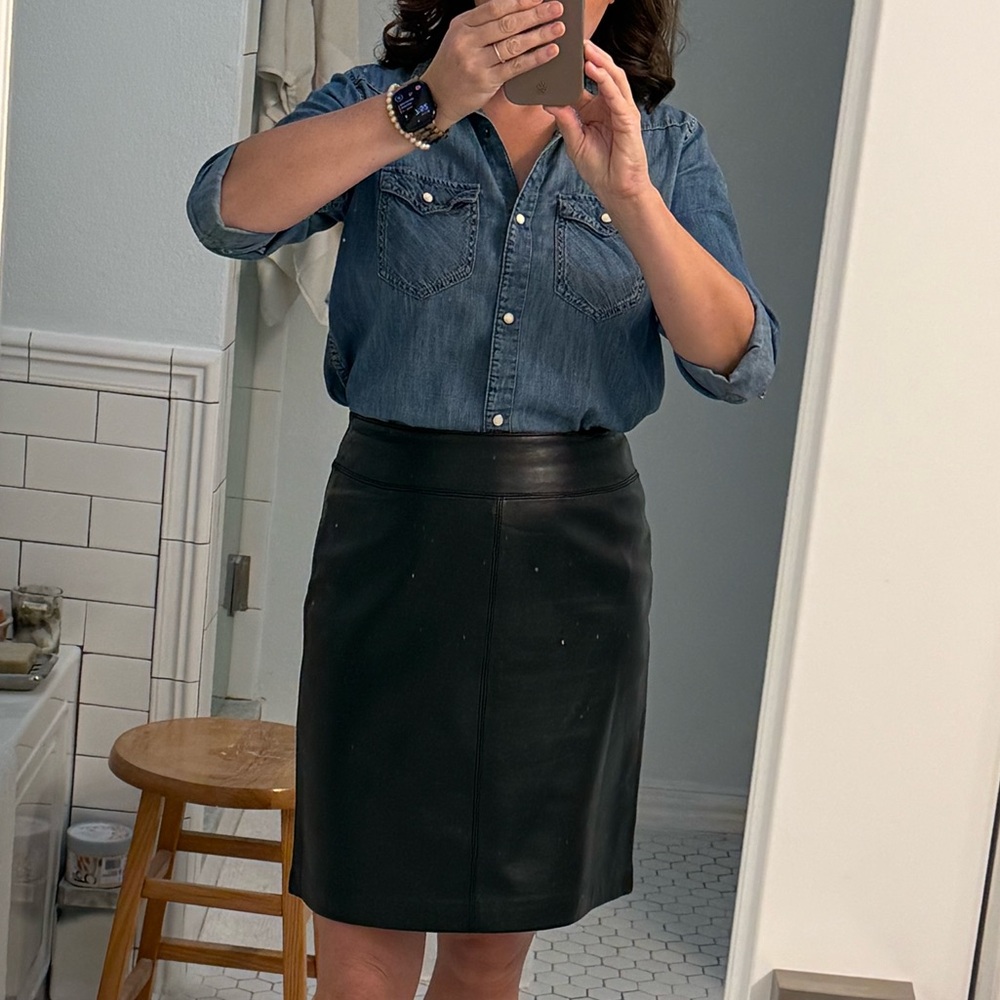 Genuine Leather Pencil Skirt